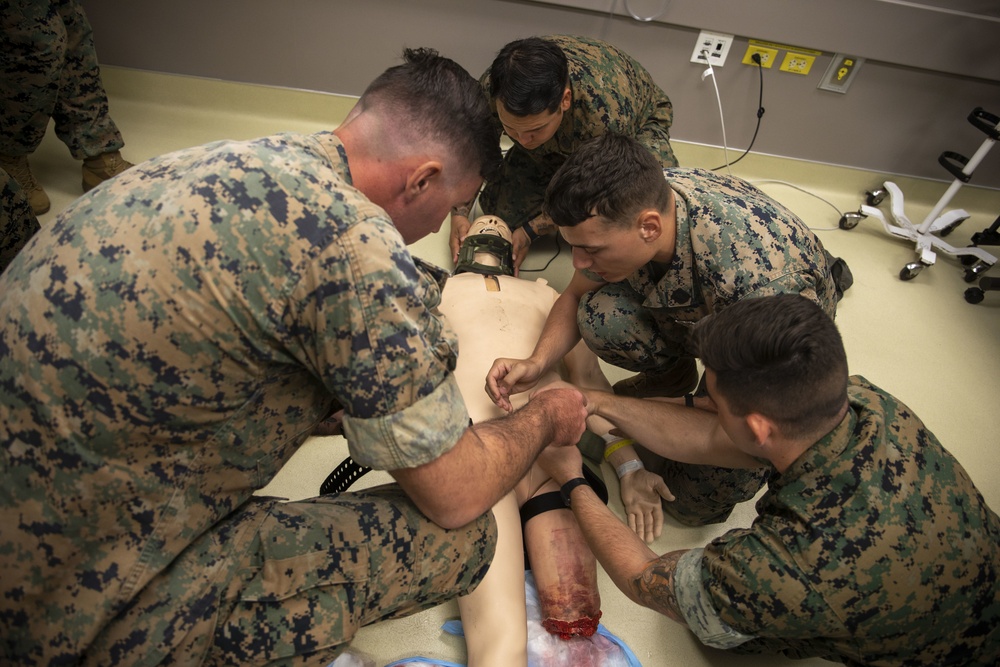 U.S. Marines and Sailors conduct TCCC at Tripler