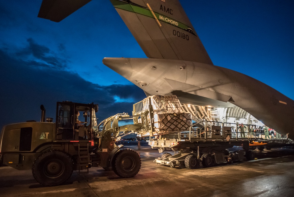 Kentucky Air Guardsmen process 7.2 million pounds of relief supplies for Hurricane Maria in Puerto Rico