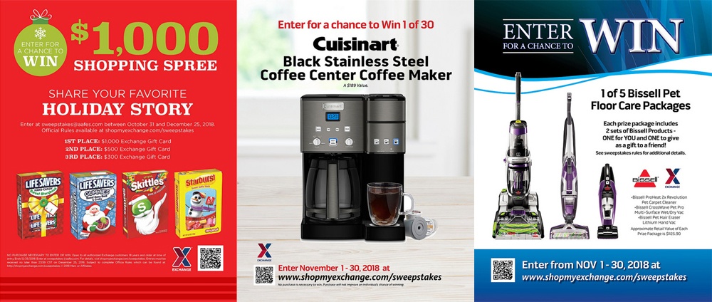 Trio of Exchange Sweepstakes