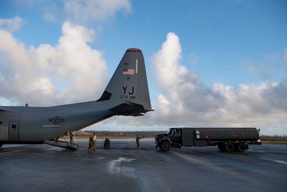 36th Airlift Squadron Provides Typhoon Yutu Relief Efforts