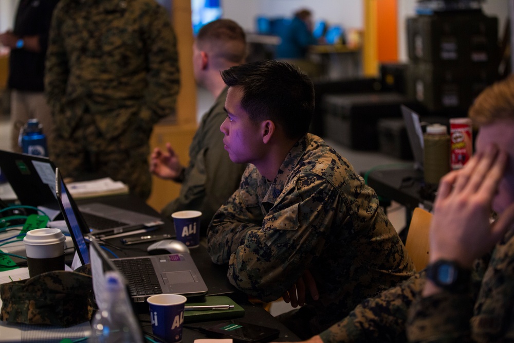 Members of the Norwegian Youth Party visit Marines in Norway during Exercise Trident Juncture 18