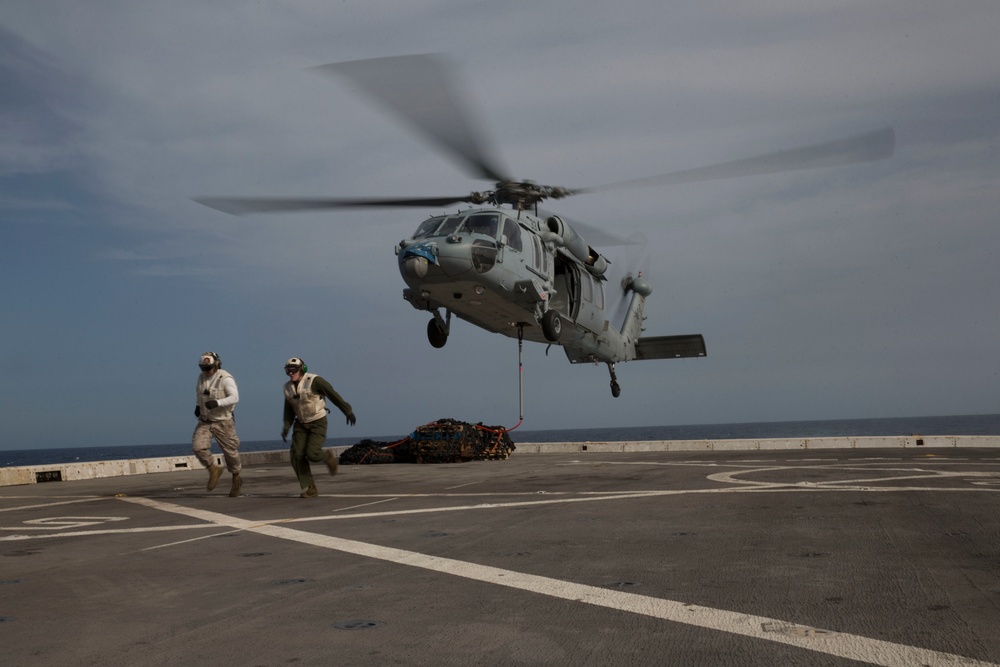 Vertical Replenishment aboard USS Anchorage