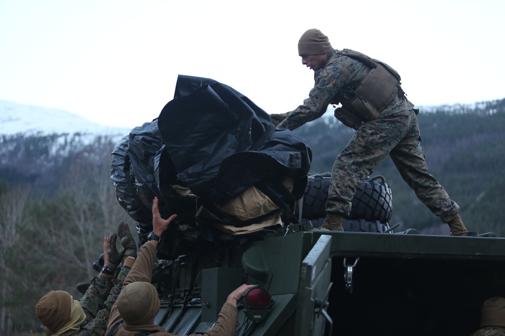 U.S. Marines and Sailors attack the beach during Trident juncture 2018