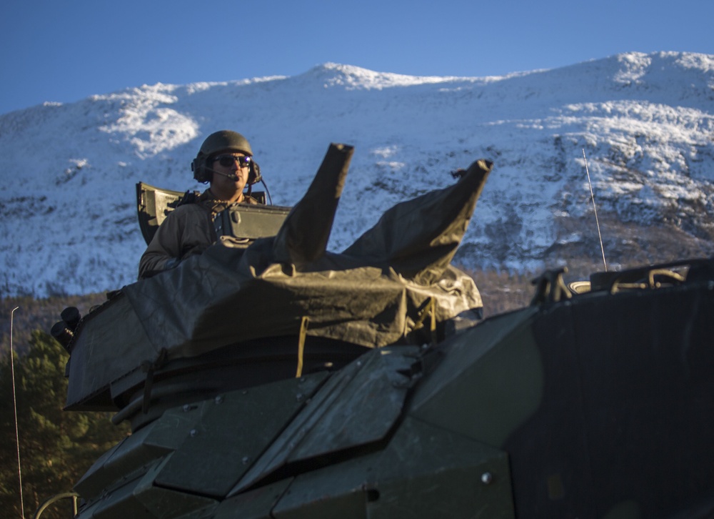 U.S. Marines and Sailors attack the beach during Trident Juncture 2018