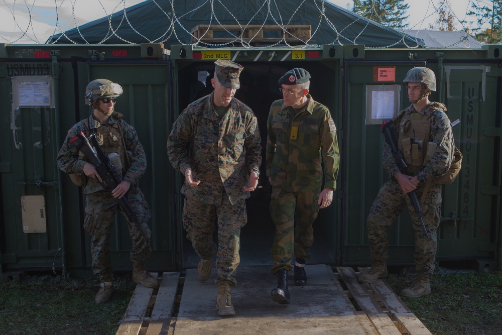 Norwegian Army Brig. Gen. Jon Morten Mangersens tours Camp Frigaard