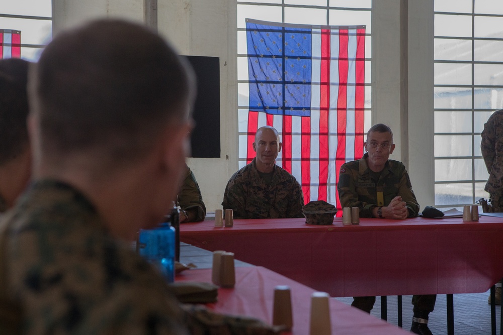 Norwegian Army Brig. Gen. Jon Morten Mangersens tours Camp Frigaard