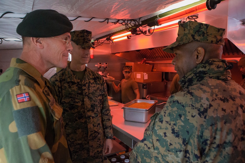 Norwegian Army Brig. Gen. Jon Morten Mangersens tours Camp Frigaard