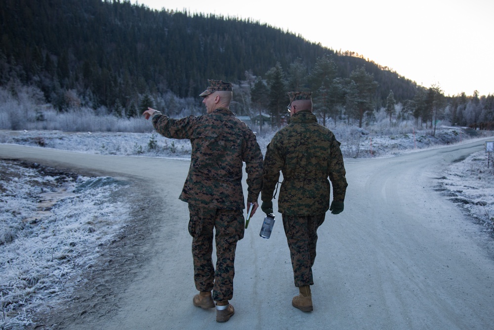 II Marine Expeditionary Force Commanding General visits with Marines of 2nd Marine Logistics Group-Forward in Norway