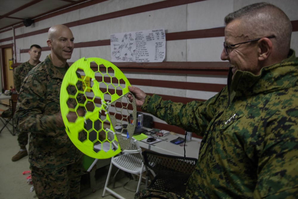 II Marine Expeditionary Force Commanding General visits with Marines of 2nd Marine Logistics Group-Forward in Norway