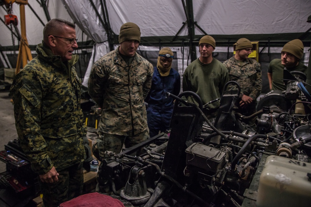 II Marine Expeditionary Force Commanding General visits with Marines of 2nd Marine Logistics Group-Forward in Norway