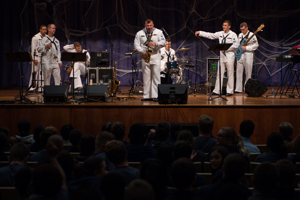 Navy Band Southeast Rock Band Performs at Airline High School