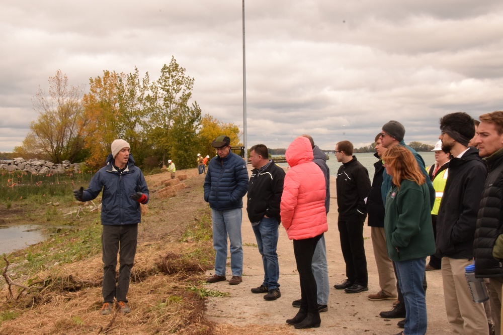 Buffalo District Biologist Andrew Hannes showcases the Unity Island Ecosystem Restoration project