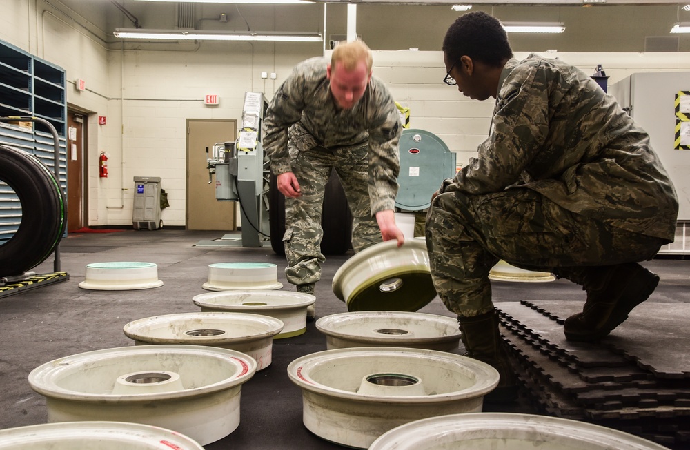 KC-135 wheel inspection