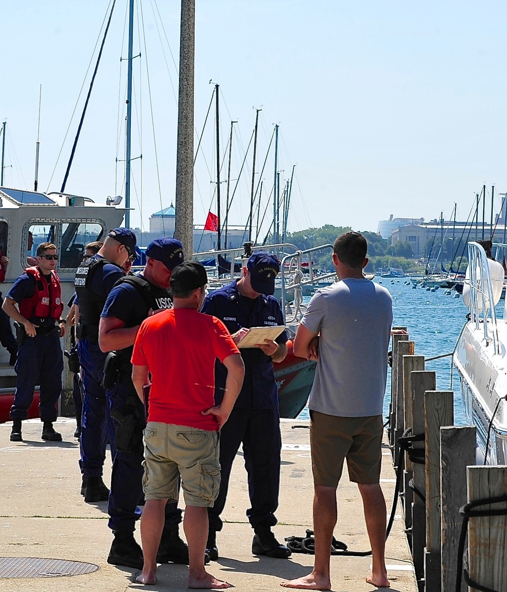 Chicago Coast Guard units enforce safety regulations during increased patrols for illegal charter operations