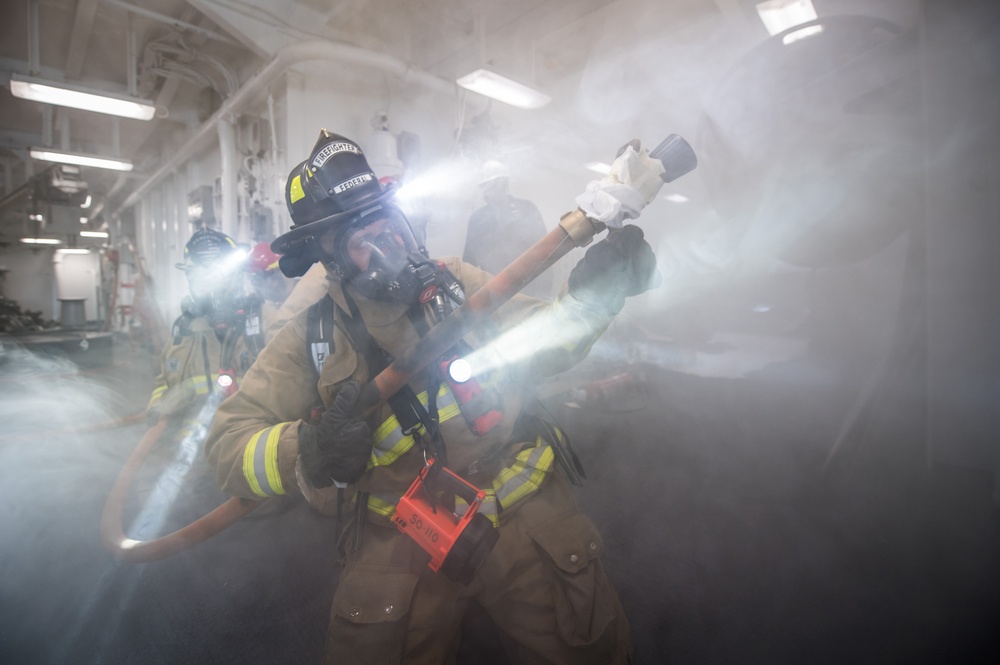 USS Makin Island damage control drill