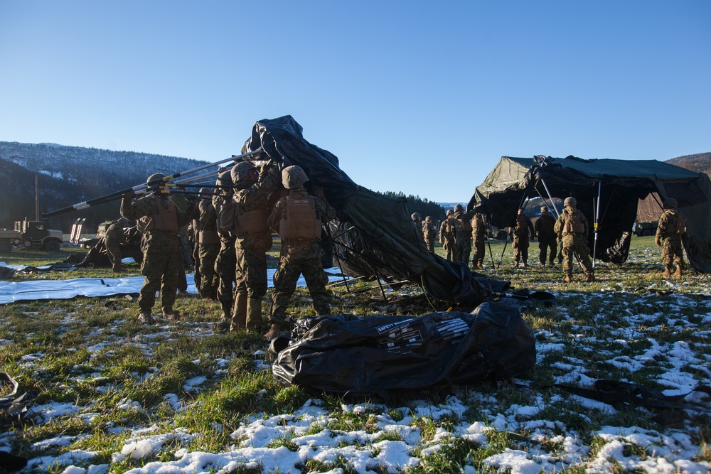 Marines Establish Position for Bridge Crossing in Norway
