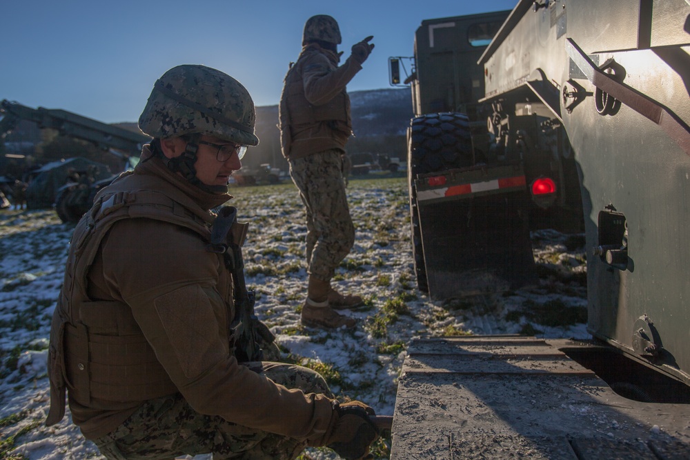 Marines Establish Position for Bridge Crossing in Norway