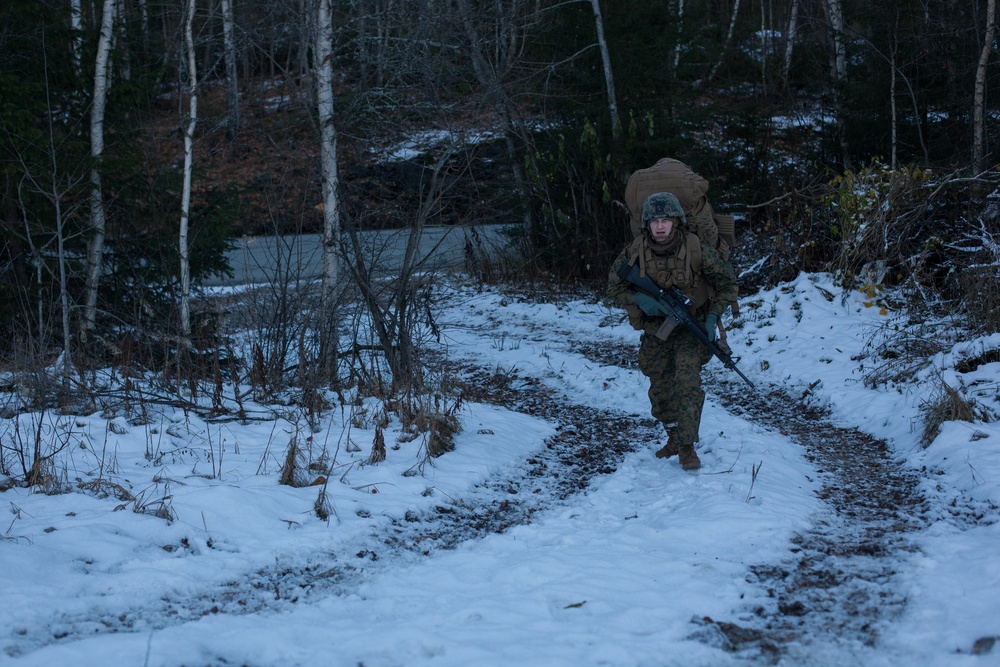 Marines Establish Position for Bridge Crossing in Norway
