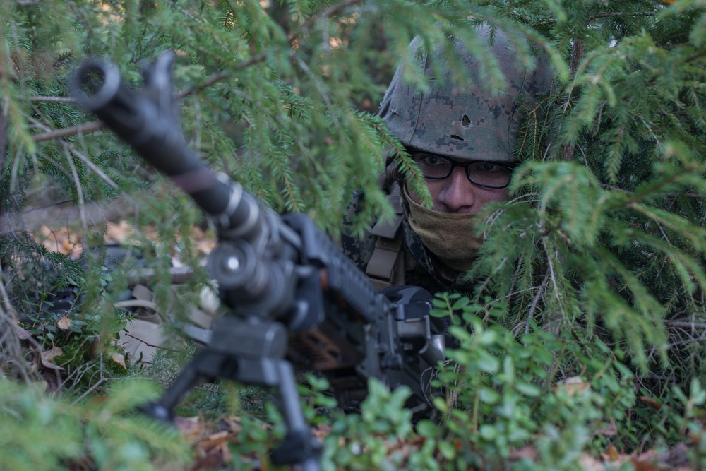 Marines Establish Position for Bridge Crossing in Norway