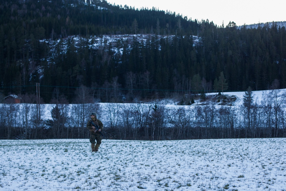Marines Establish Position for Bridge Crossing in Norway