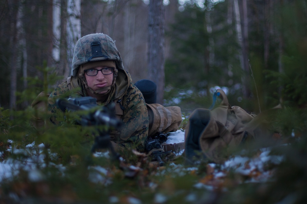 Marines Establish Position for Bridge Crossing in Norway