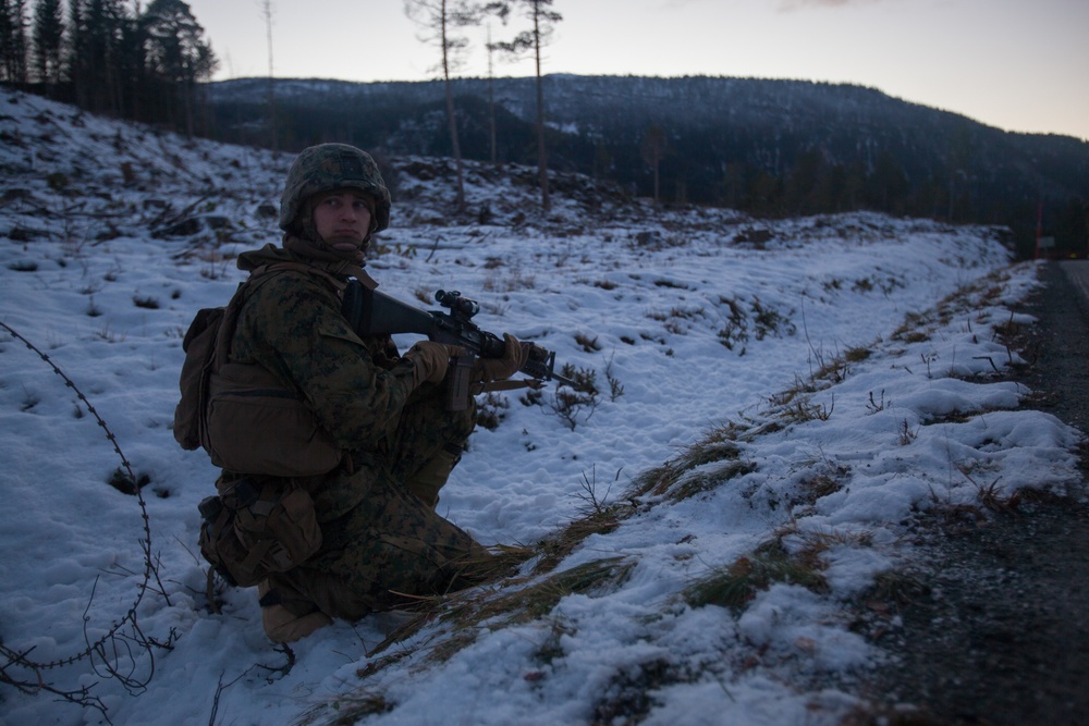 Marines Establish Position for Bridge Crossing in Norway