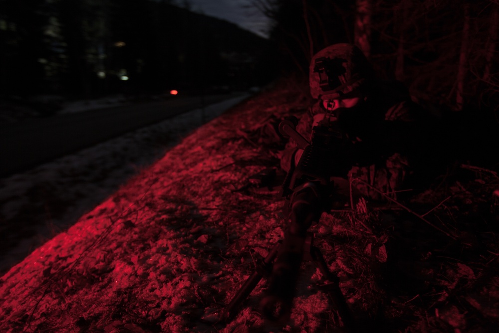 Marines Establish Position for Bridge Crossing in Norway