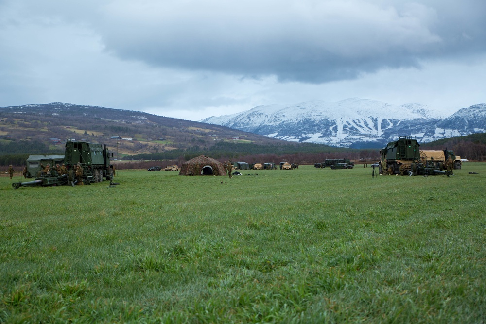 U.S. Marines with 2D Marine Division set up M777A2 Light Towed Howitzer