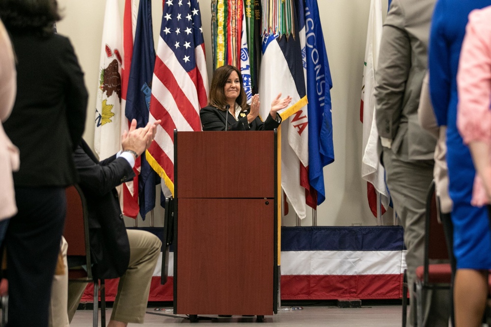 Second Lady of the United States, Karen Pence, visits military spouses and Soldiers at Fort Bragg