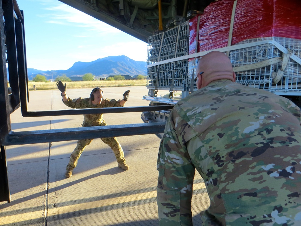 C-130 Airlifts equipment from Fort Huachuca to Davis-Monthan Air Force Base