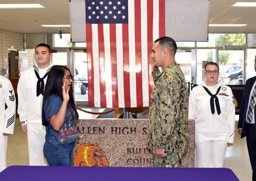 South Texas High School hosts Oath of Enlistment of Future Sailor