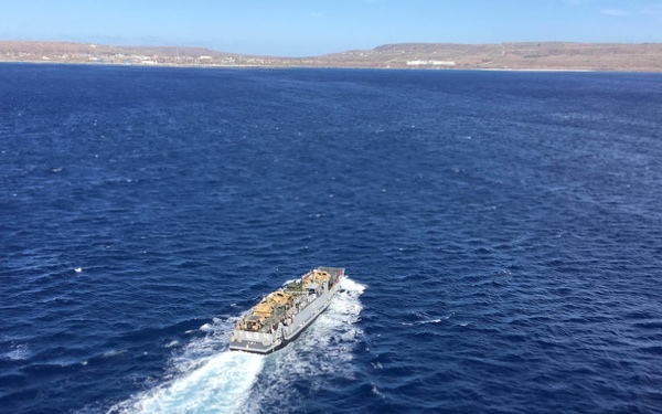 USS Ashland (LSD 48) offloads Combat Logistics Battalion 31 at Tinian