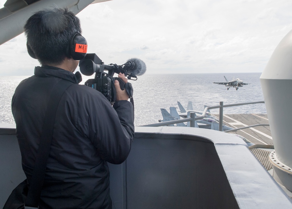 Japanese Media Visit the USS Ronald Reagan for Keen Sword 2019