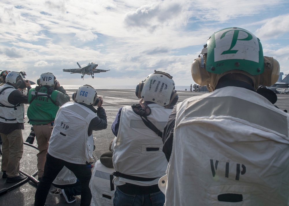 Japanese Media Visit the USS Ronald Reagan for Keen Sword 2019