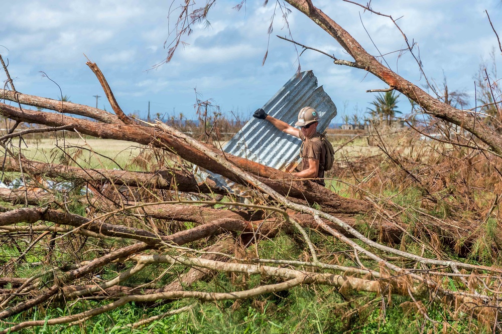 NMCB 1 removes debris from Tinian elementary school, ballpark