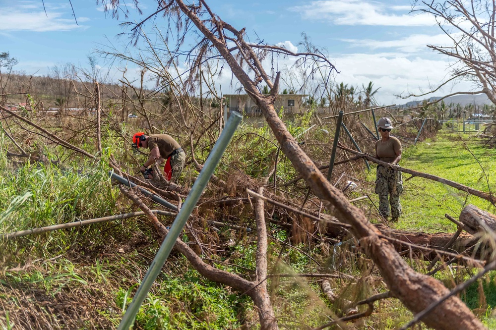 NMCB 1 removes debris from Tinian elementary school, ballpark