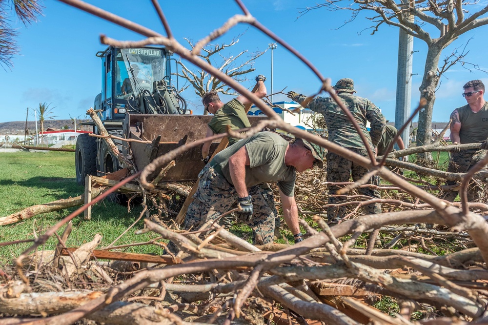 NMCB 1 removes debris from Tinian elementary school, ballpark