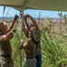NMCB 1 Seabees set up tents for Tinian citizens displaced by Yutu