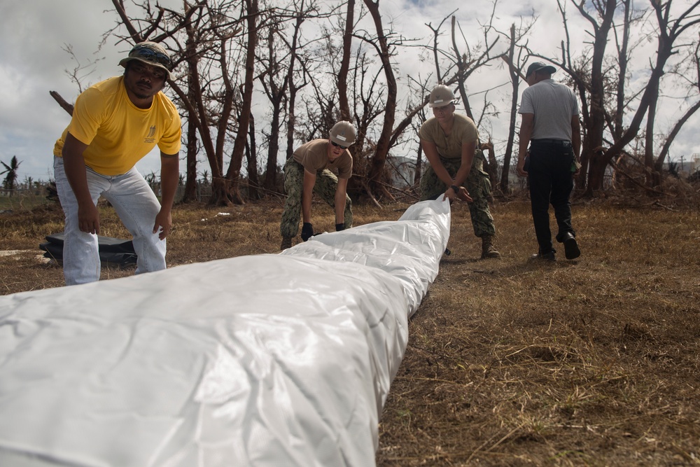 31st MEU Marines help save pre-K playground after Yutu