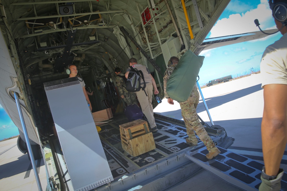 USAF Off loading supplies for Saipan