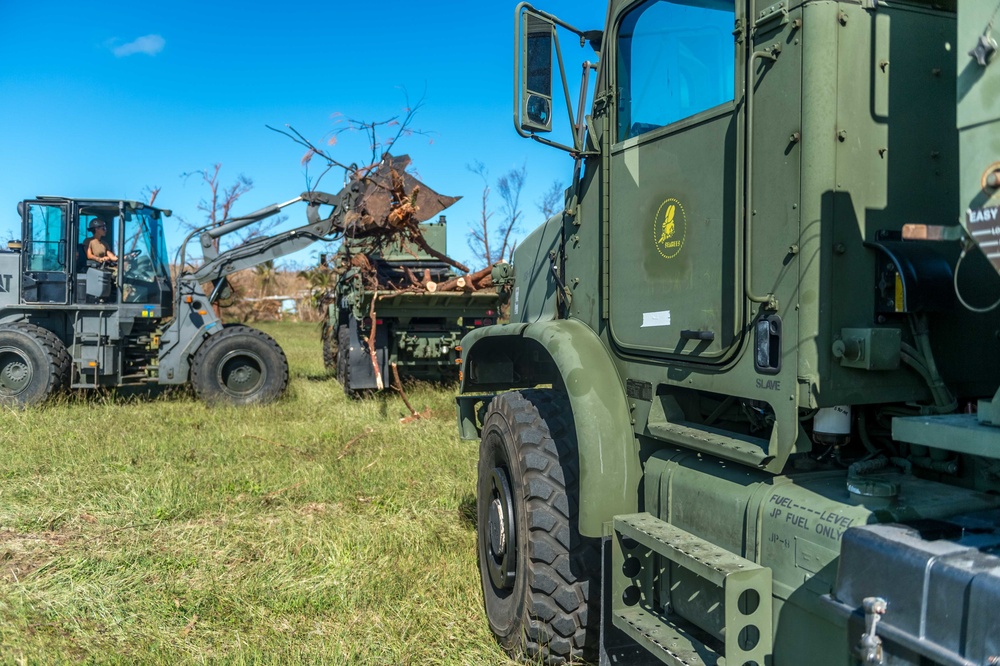 NMCB 1 Removes Debris from Tinian Elementary School