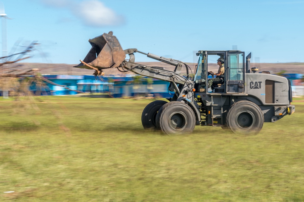 NMCB 1 Offloads Heavy Equipment in Tinian