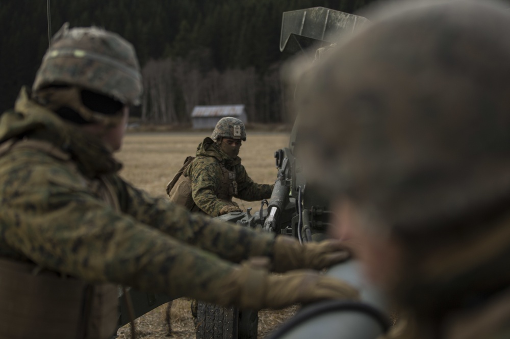 Echo Battery Marines conduct a convoy during Exercise Trident Juncture 18
