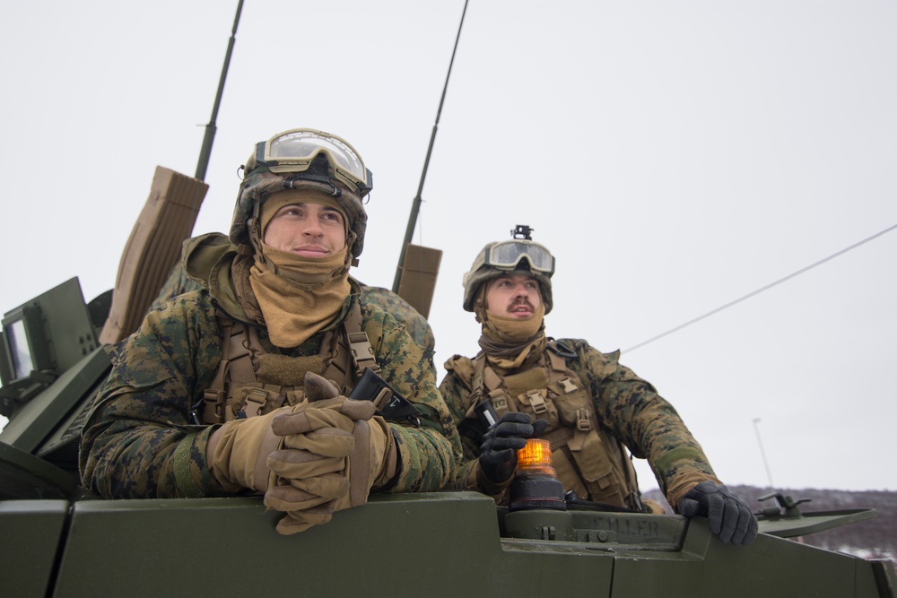 LAV's move toward Hjerkinn during Trident Juncture 18