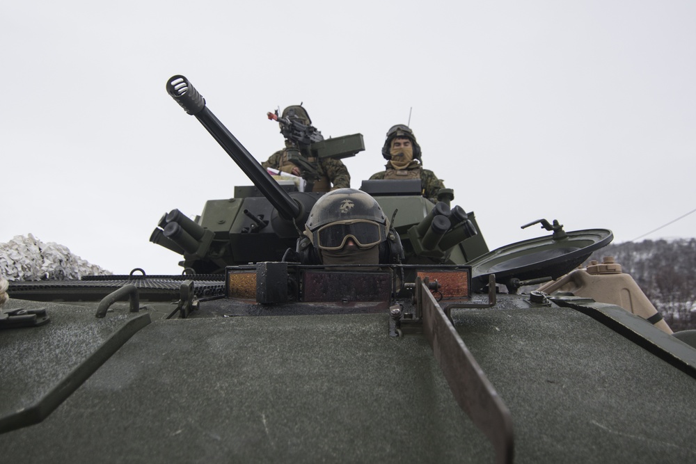 LAV's move toward Hjerkinn during Trident Juncture 18