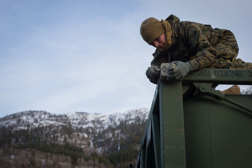 Combat Logistics Battalion 2 Marines Load a Convoy to Resupply 2nd Marine Division