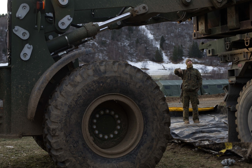 Combat Logistics Battalion 2 Marines Load a Convoy to Resupply 2nd Marine Division