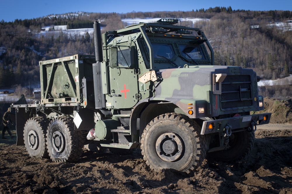 Combat Logistics Battalion 2 Marines Prepare Trucks for a Convoy