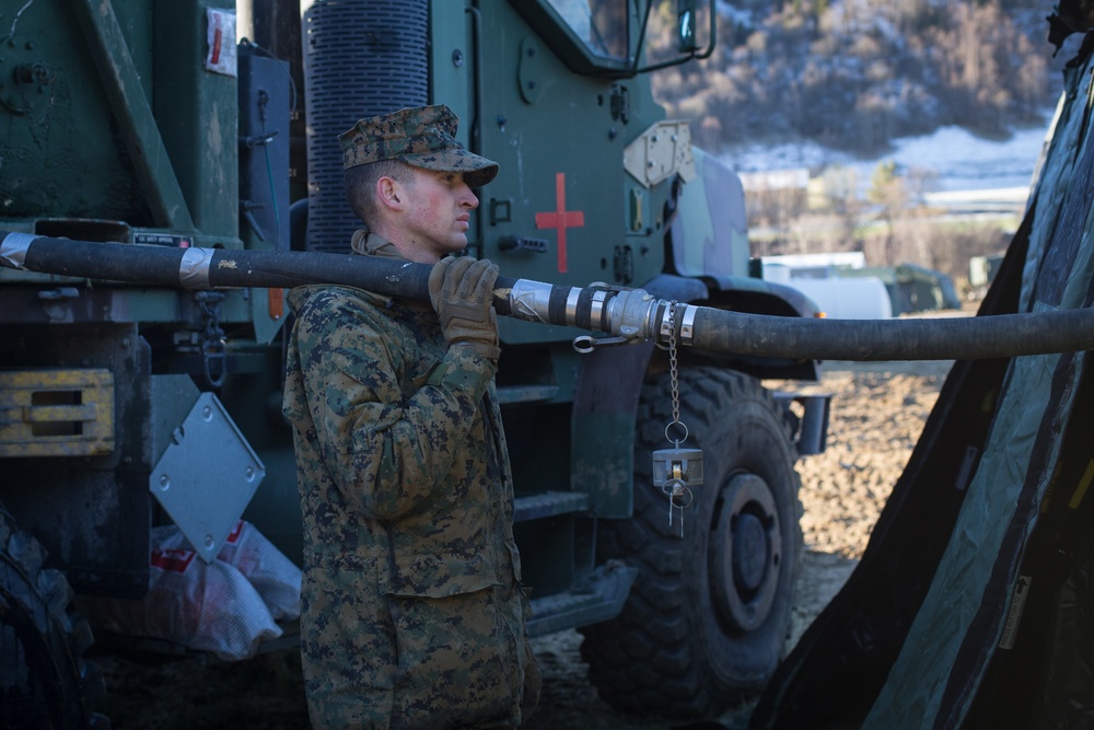 Combat Logistics Battalion 2 Marines Prepare Trucks for a Convoy