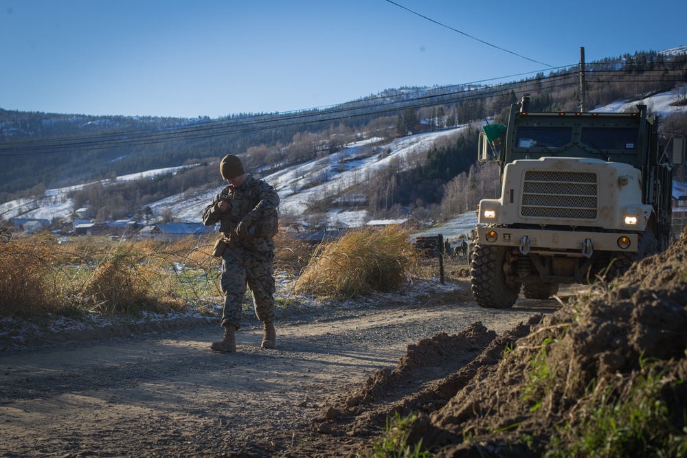 Combat Logistics Battalion 2 Marines Prepare Trucks for a Convoy